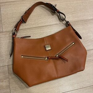 Dooney & Bourke Mary Brown Pebble Leather Hobo Shoulder Bag